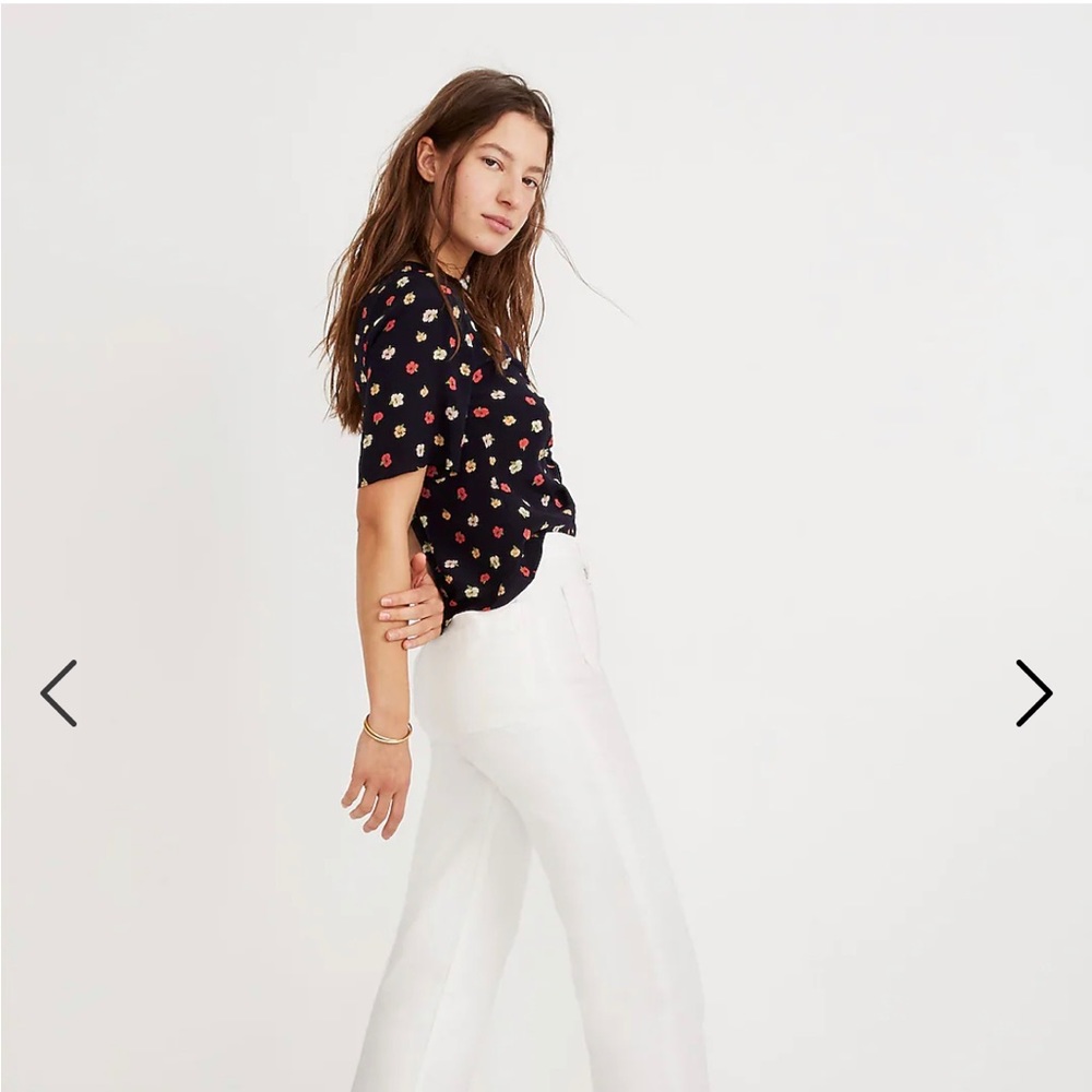 Slim Wide-Leg Jeans in Tile White: Patch Pocket Edition
